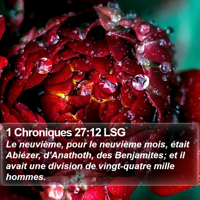 1 Chroniques 27:12 LSG Bible Study