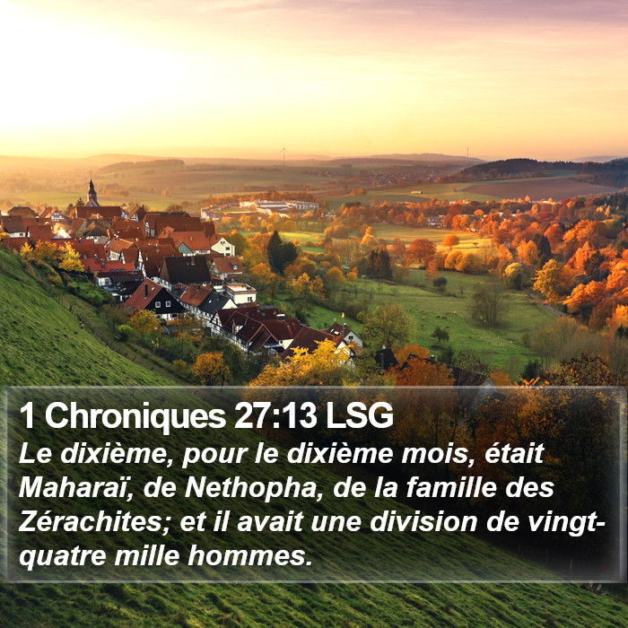 1 Chroniques 27:13 LSG Bible Study