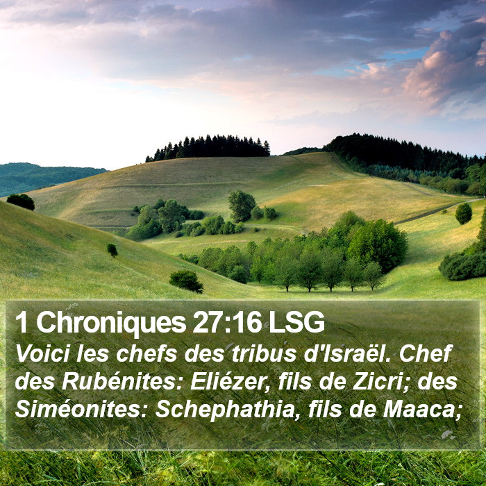 1 Chroniques 27:16 LSG Bible Study