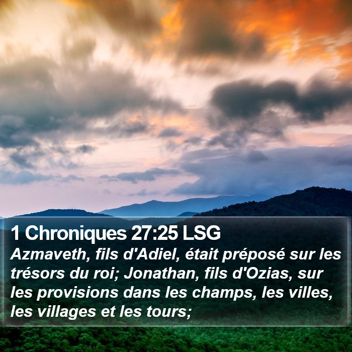 1 Chroniques 27:25 LSG Bible Study