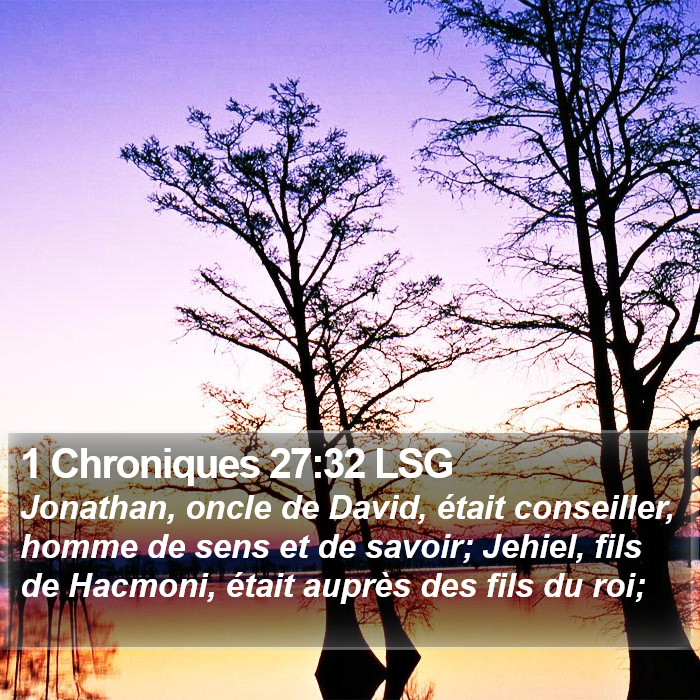 1 Chroniques 27:32 LSG Bible Study