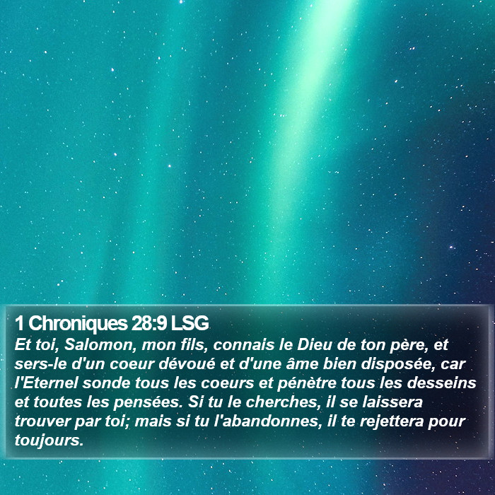1 Chroniques 28:9 LSG Bible Study