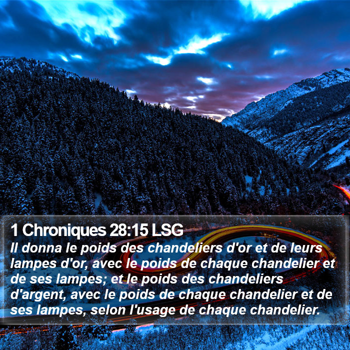 1 Chroniques 28:15 LSG Bible Study