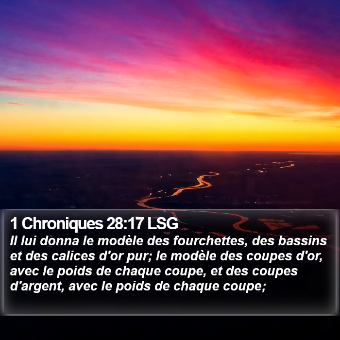 1 Chroniques 28:17 LSG Bible Study