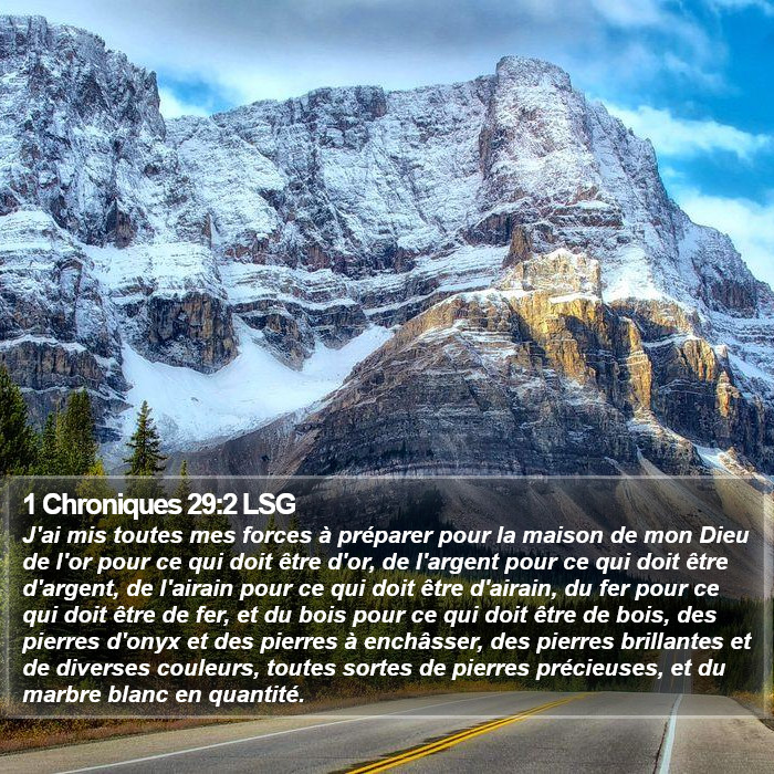 1 Chroniques 29:2 LSG Bible Study