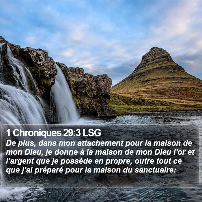 1 Chroniques 29:3 LSG Bible Study