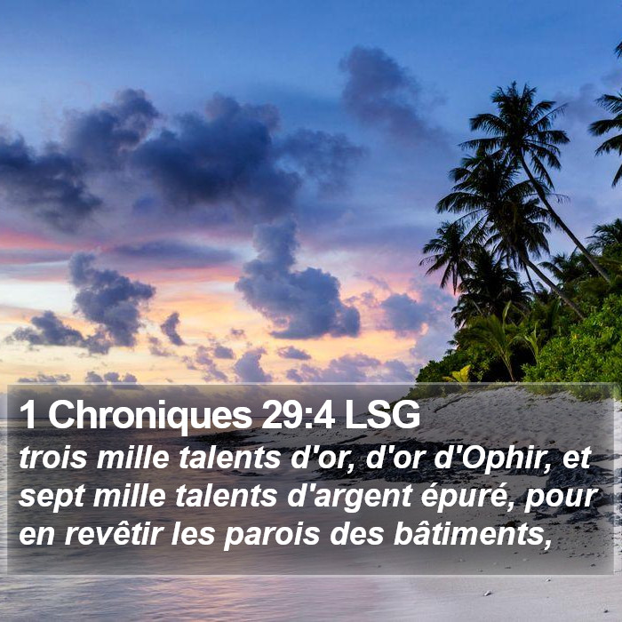 1 Chroniques 29:4 LSG Bible Study