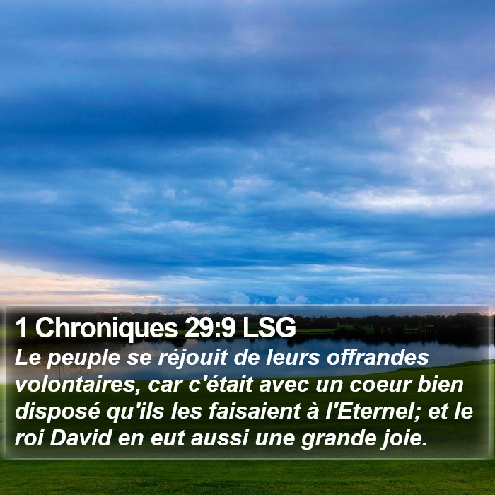 1 Chroniques 29:9 LSG Bible Study