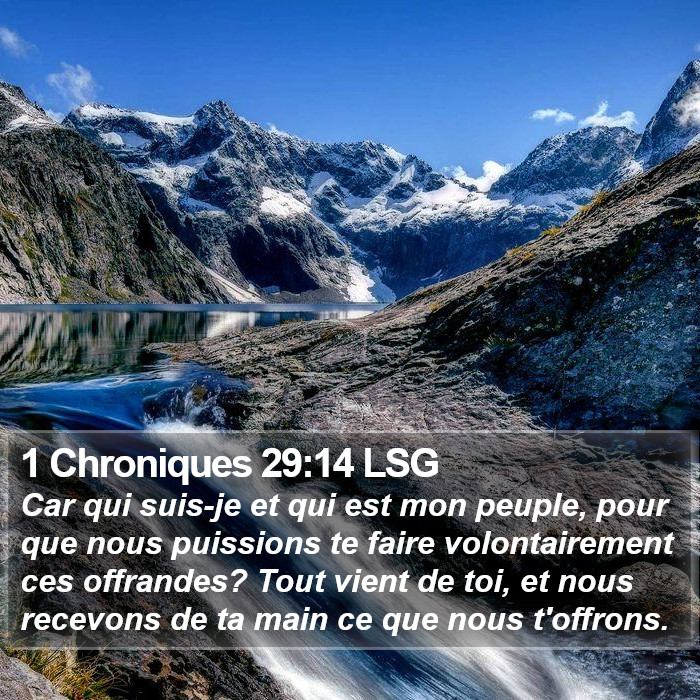 1 Chroniques 29:14 LSG Bible Study