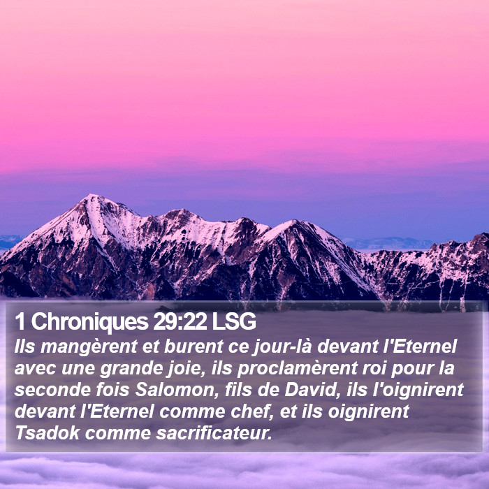 1 Chroniques 29:22 LSG Bible Study