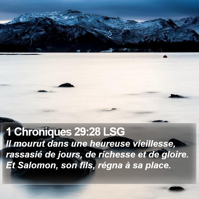 1 Chroniques 29:28 LSG Bible Study