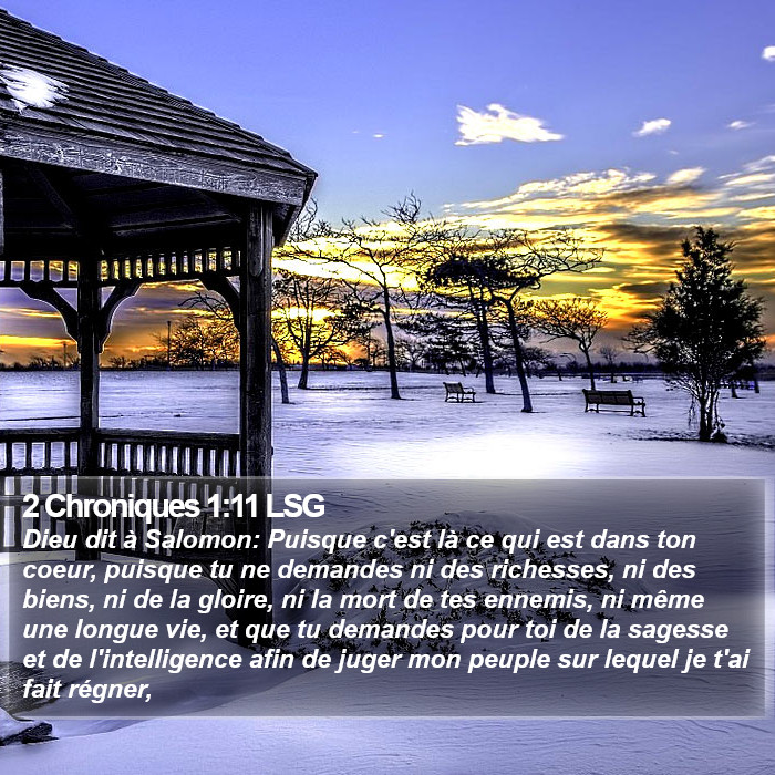 2 Chroniques 1:11 LSG Bible Study