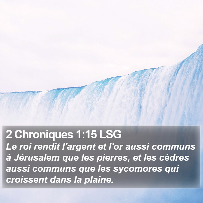 2 Chroniques 1:15 LSG Bible Study