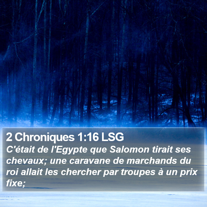 2 Chroniques 1:16 LSG Bible Study