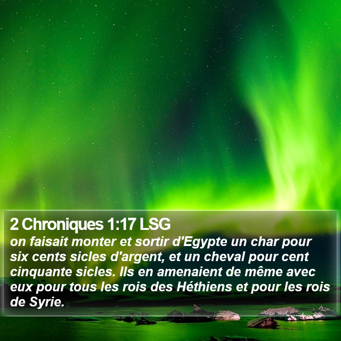 2 Chroniques 1:17 LSG Bible Study