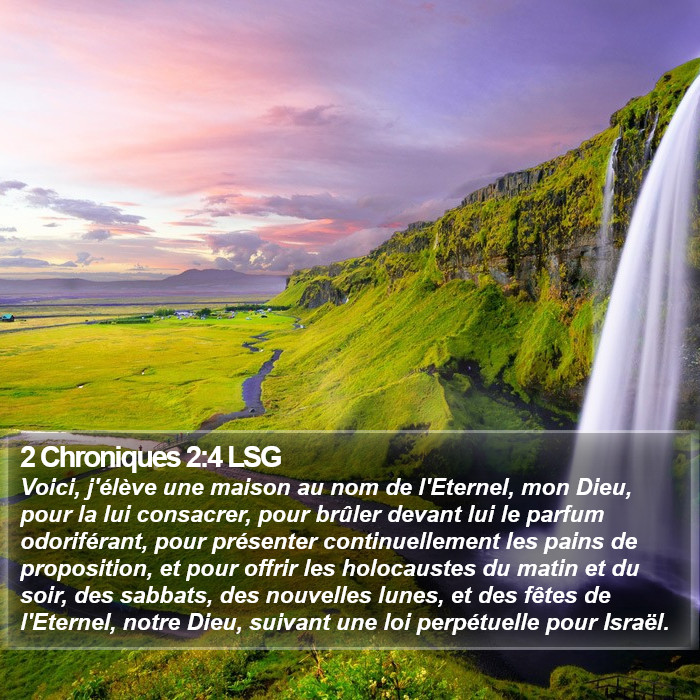 2 Chroniques 2:4 LSG Bible Study
