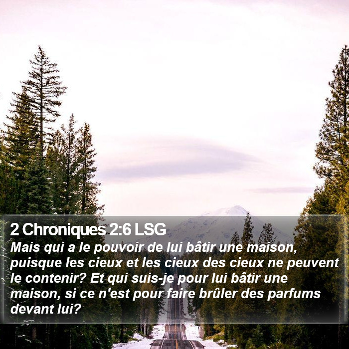 2 Chroniques 2:6 LSG Bible Study