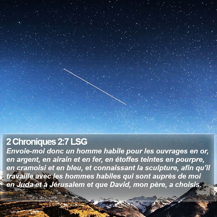 2 Chroniques 2:7 LSG Bible Study