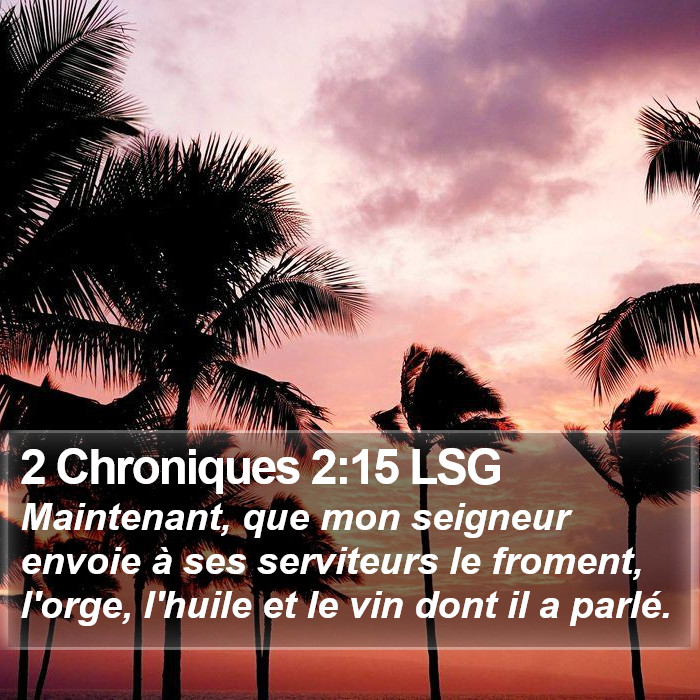 2 Chroniques 2:15 LSG Bible Study