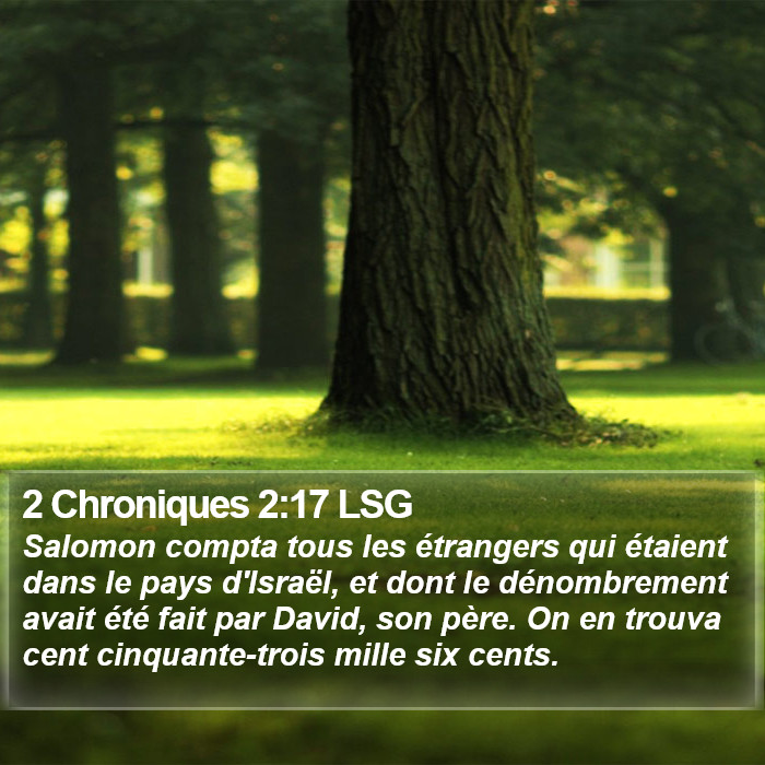 2 Chroniques 2:17 LSG Bible Study