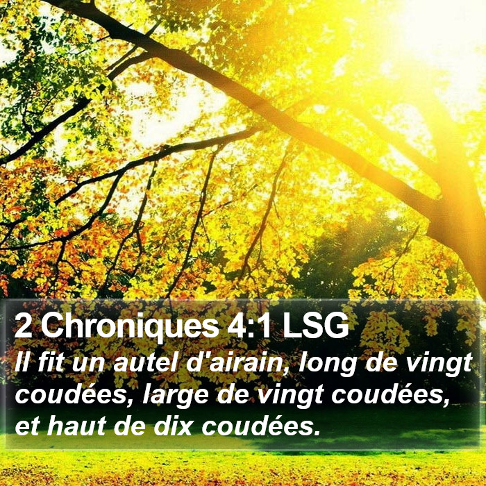 2 Chroniques 4:1 LSG Bible Study