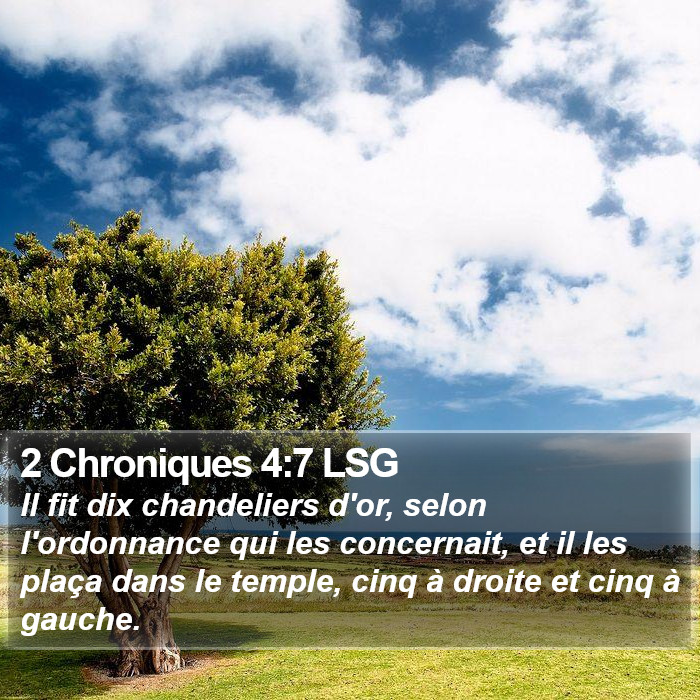 2 Chroniques 4:7 LSG Bible Study