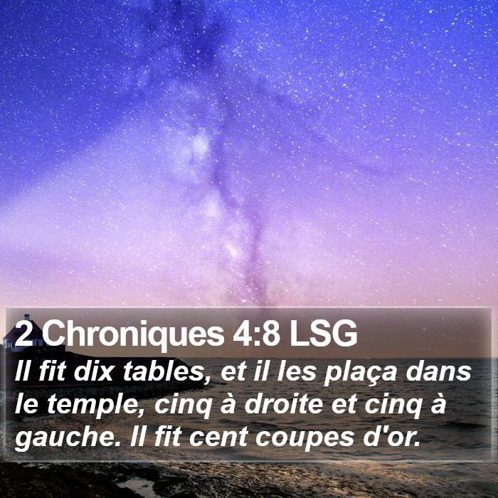 2 Chroniques 4:8 LSG Bible Study