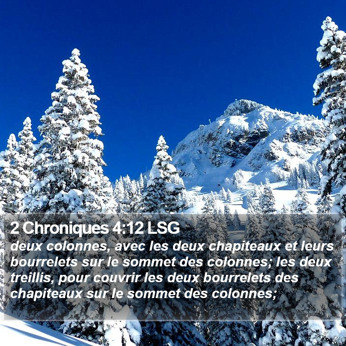 2 Chroniques 4:12 LSG Bible Study