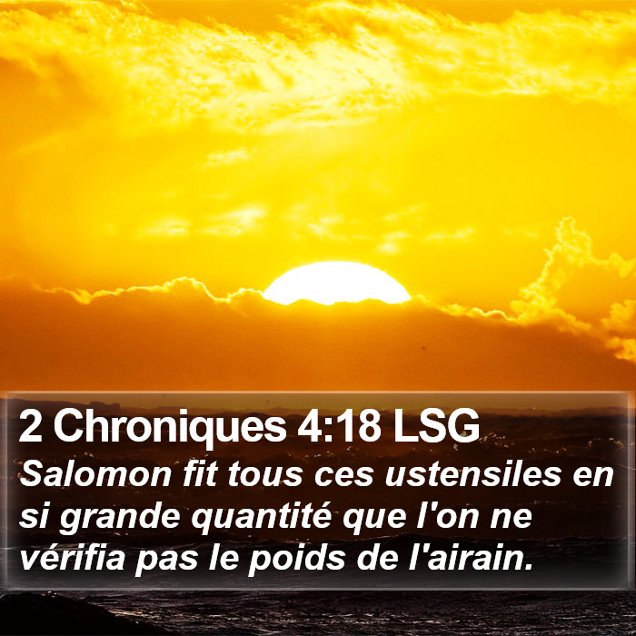 2 Chroniques 4:18 LSG Bible Study