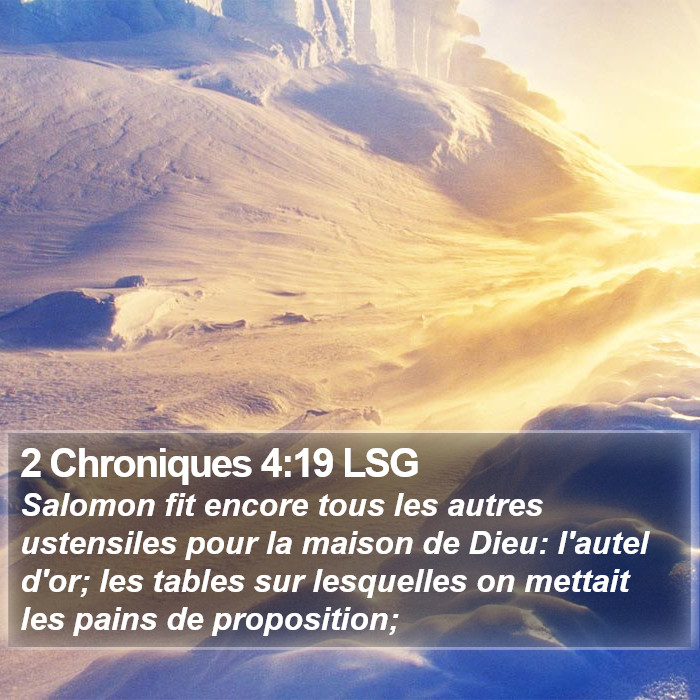 2 Chroniques 4:19 LSG Bible Study