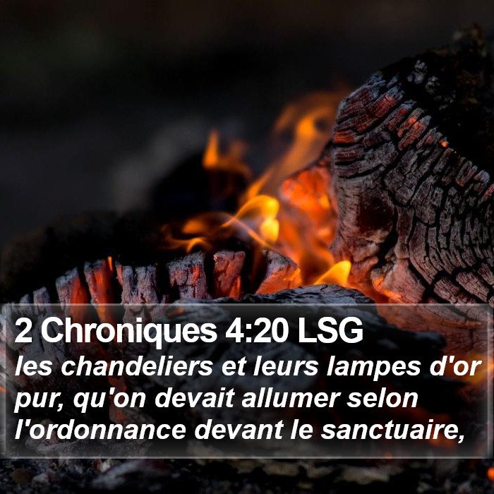 2 Chroniques 4:20 LSG Bible Study