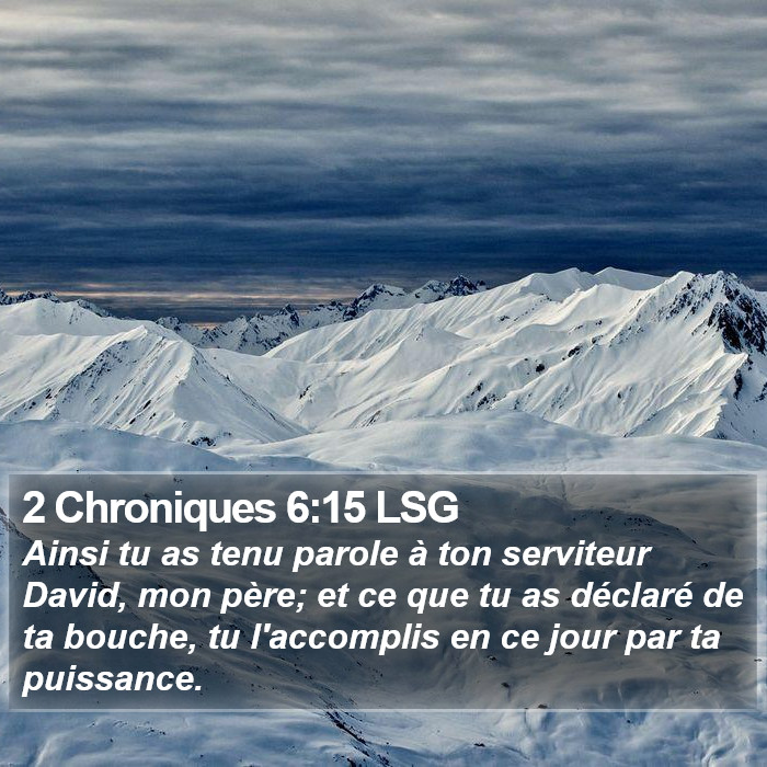 2 Chroniques 6:15 LSG Bible Study