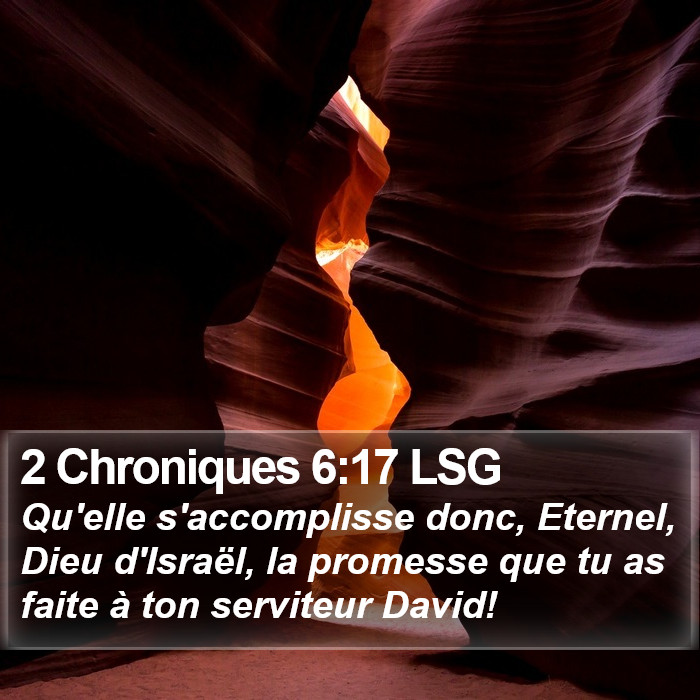 2 Chroniques 6:17 LSG Bible Study