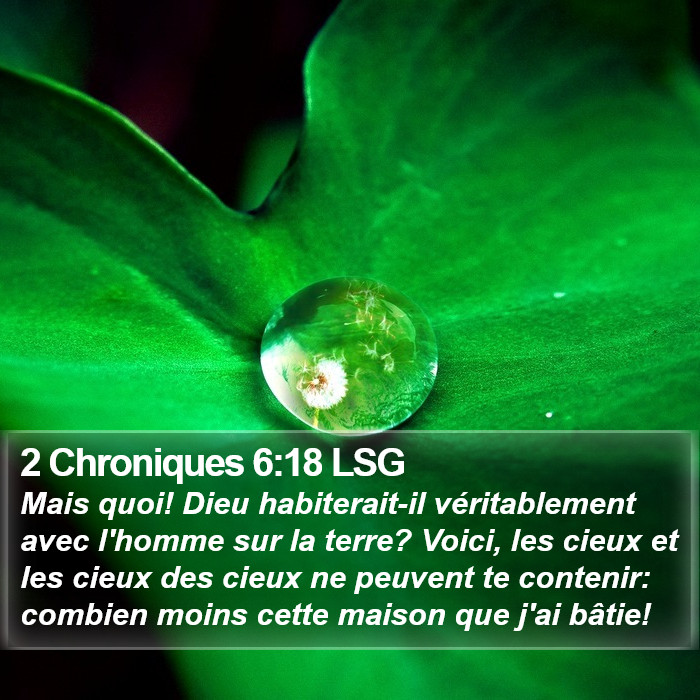 2 Chroniques 6:18 LSG Bible Study