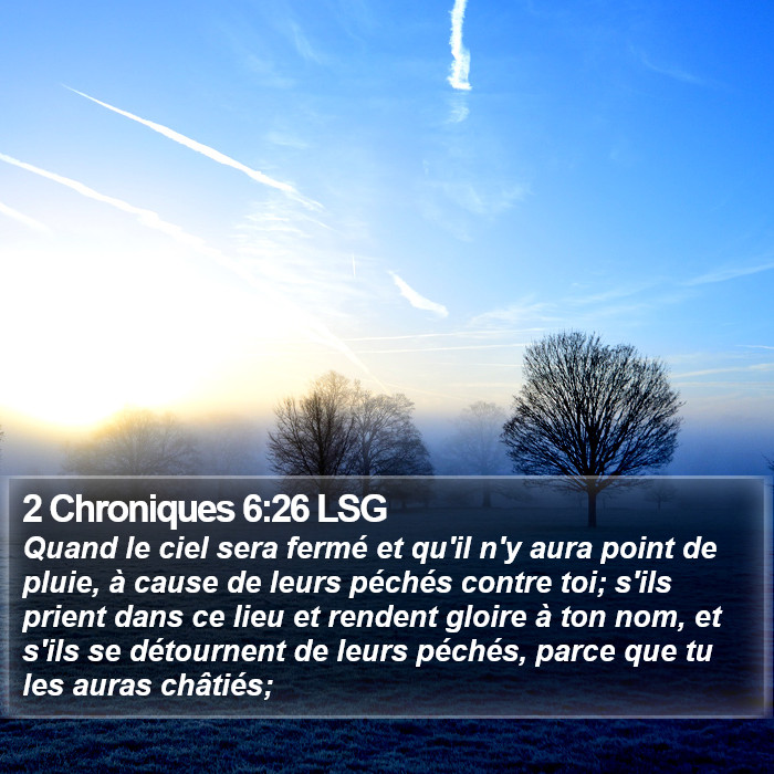2 Chroniques 6:26 LSG Bible Study
