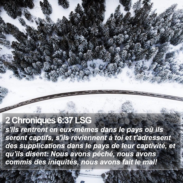 2 Chroniques 6:37 LSG Bible Study