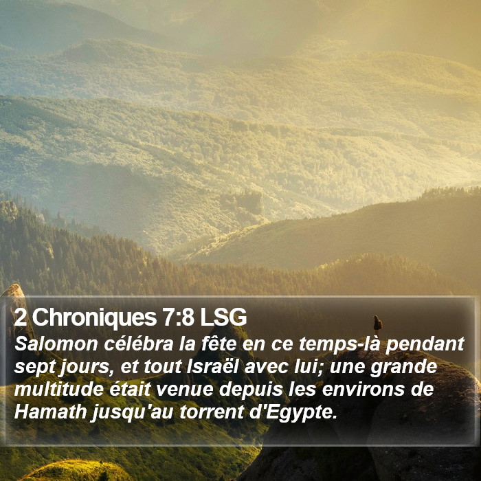 2 Chroniques 7:8 LSG Bible Study