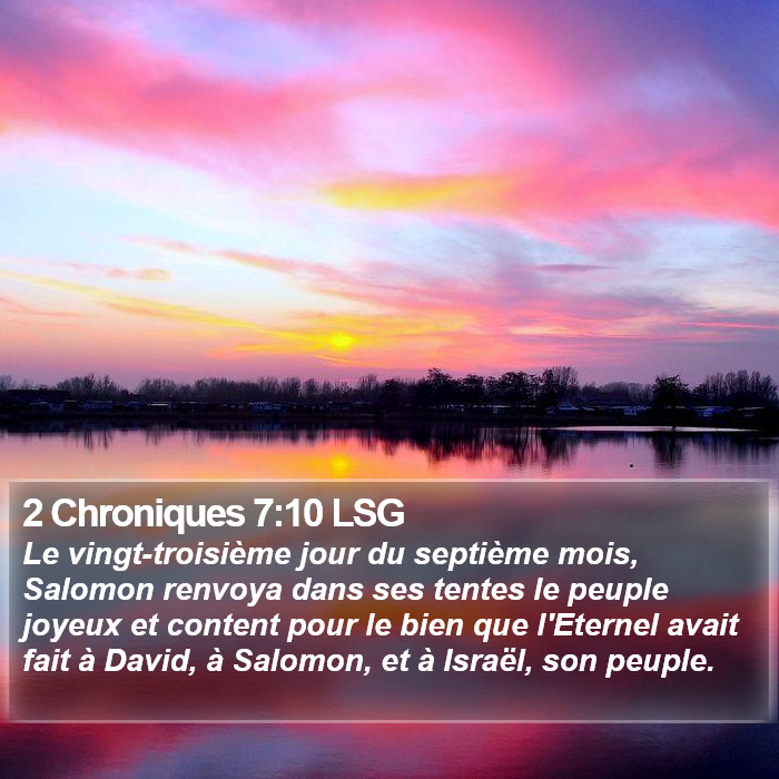 2 Chroniques 7:10 LSG Bible Study