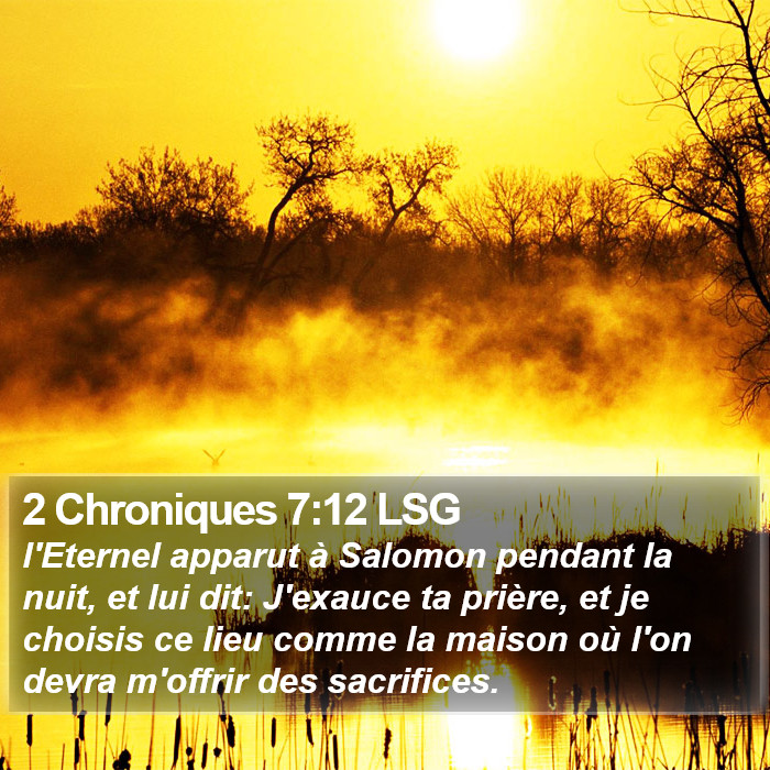 2 Chroniques 7:12 LSG Bible Study