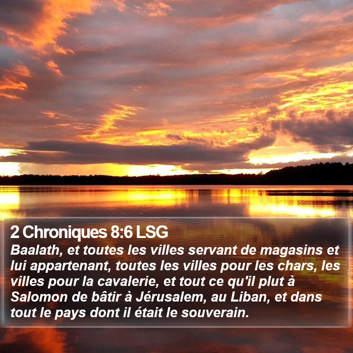 2 Chroniques 8:6 LSG Bible Study