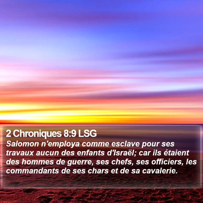 2 Chroniques 8:9 LSG Bible Study