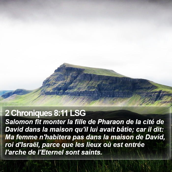 2 Chroniques 8:11 LSG Bible Study