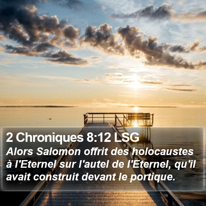 2 Chroniques 8:12 LSG Bible Study