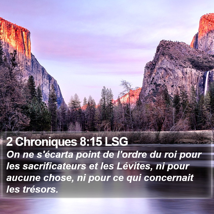 2 Chroniques 8:15 LSG Bible Study