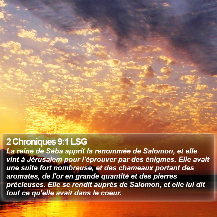2 Chroniques 9:1 LSG Bible Study