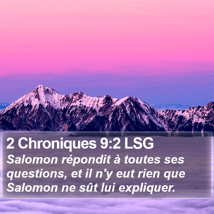 2 Chroniques 9:2 LSG Bible Study