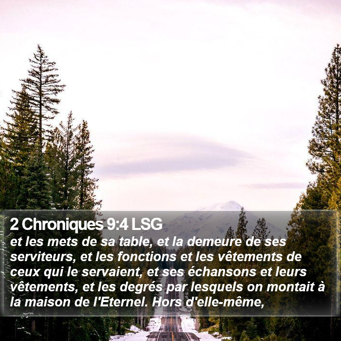 2 Chroniques 9:4 LSG Bible Study