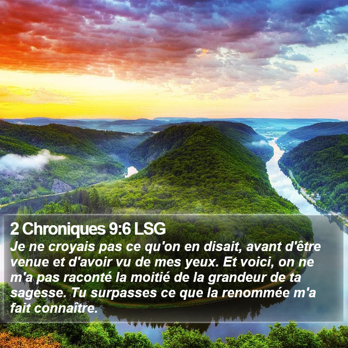 2 Chroniques 9:6 LSG Bible Study