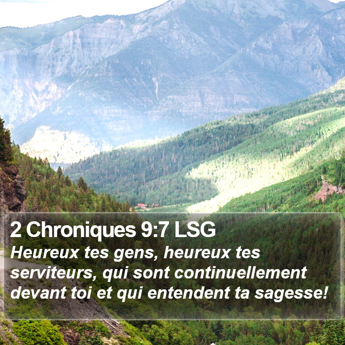 2 Chroniques 9:7 LSG Bible Study