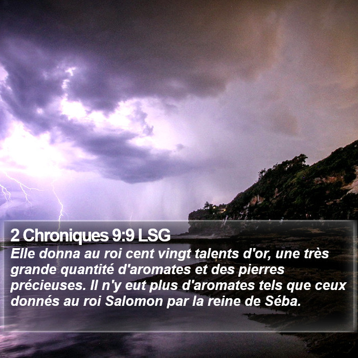 2 Chroniques 9:9 LSG Bible Study